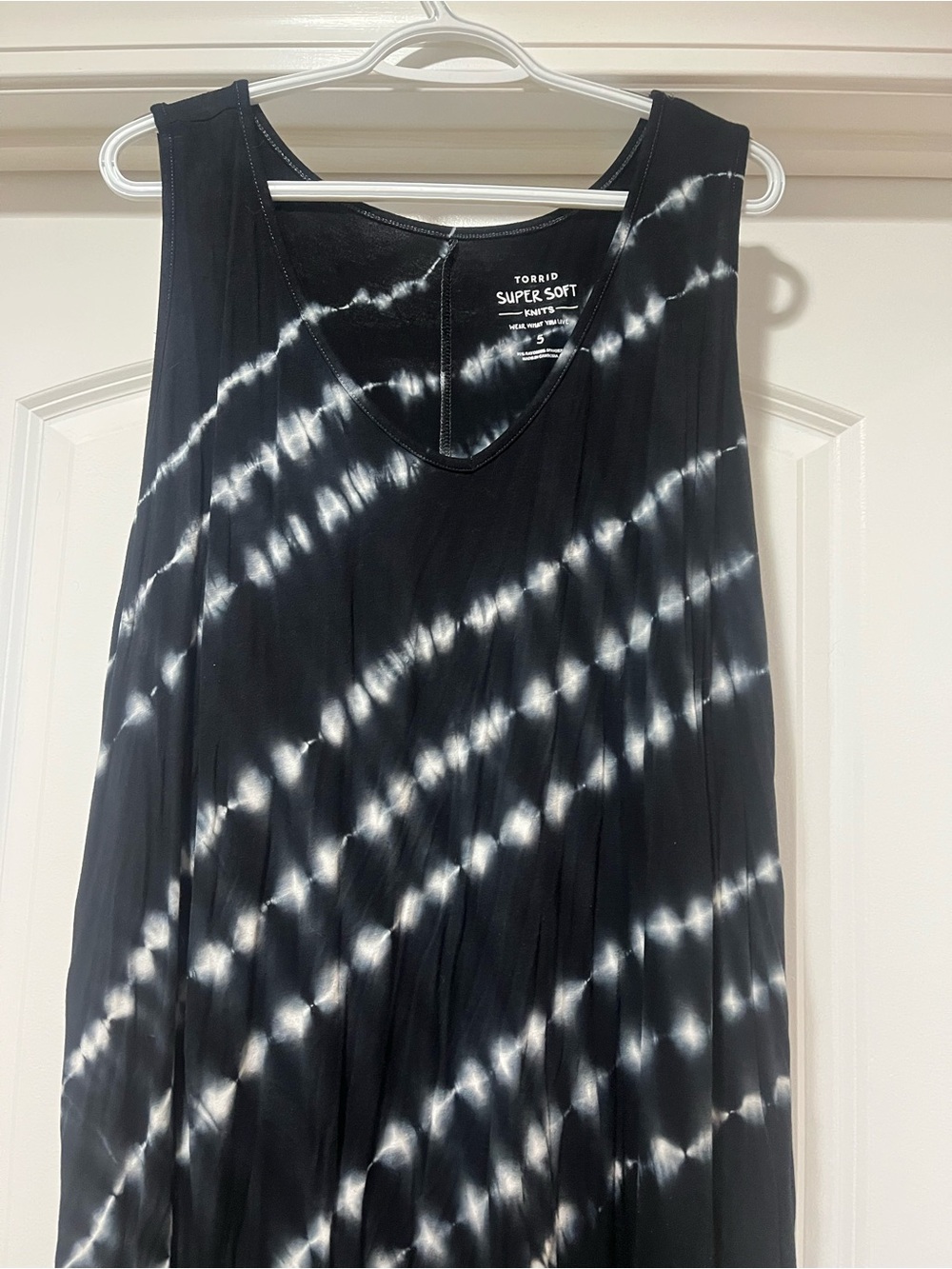 torrid Black & White Diagonal Tie-Dye Tank Dress